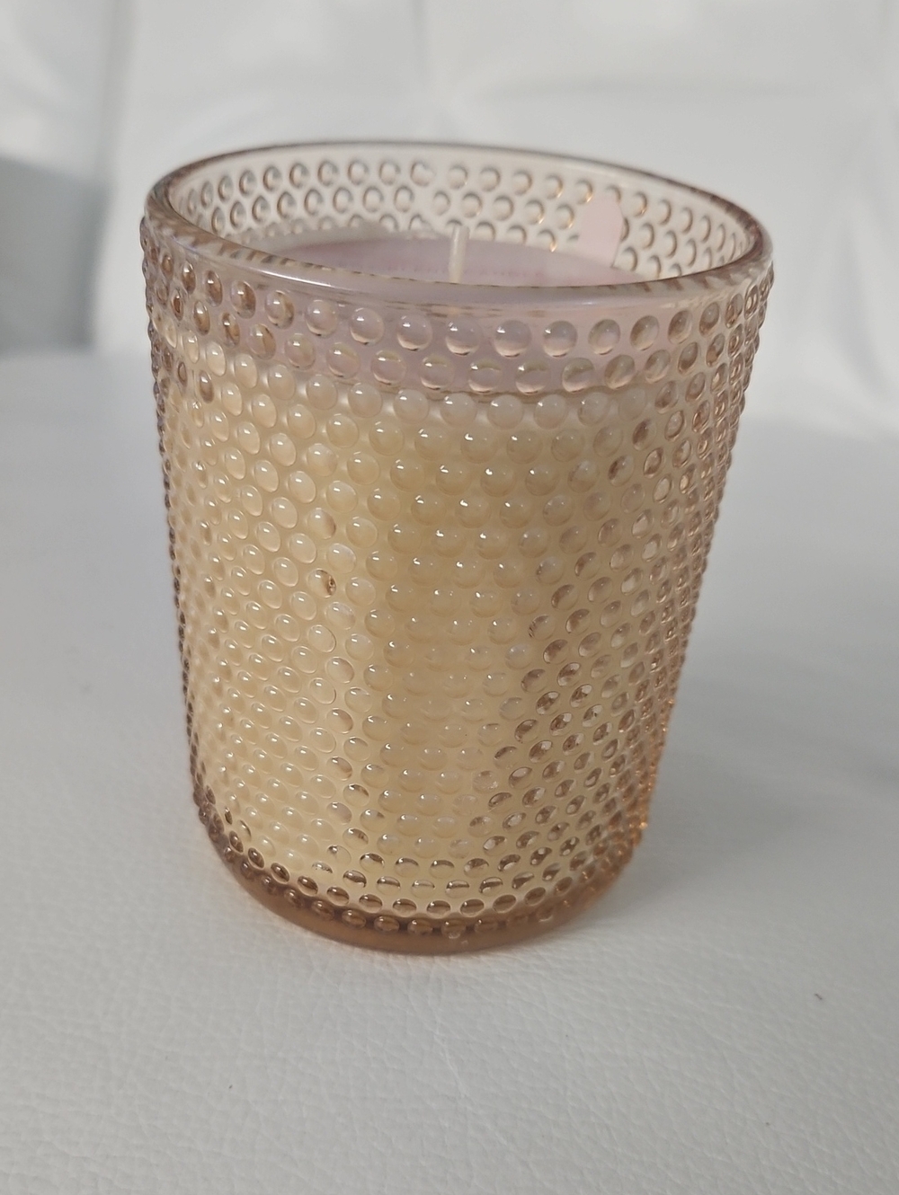Hobnail Glass With Soy Blend Rosewood Vanilla Scented Candle